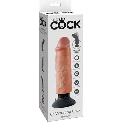 Dildo vibratore King Cock 15.24 cm realistico