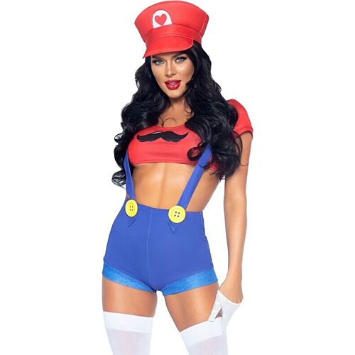 Disfraz sexy Mario Bros Leg Avenue con top y gorra rossa