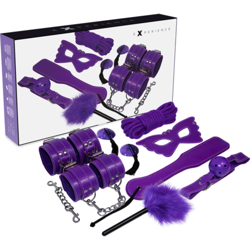 Set Bondage EXPERIENCE - Kit Fetish Serie Viola con 8 pezzi