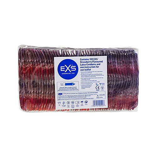 Preservativi Exs Strawberry Sundae 100 unità con sapore di fragola