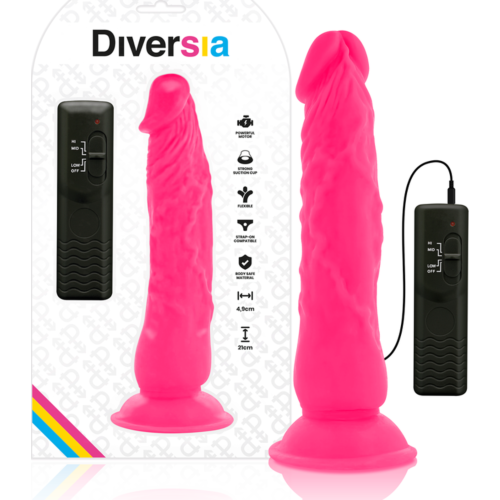 Dildo Diversia 21 cm con vibrazione e connessione doppia