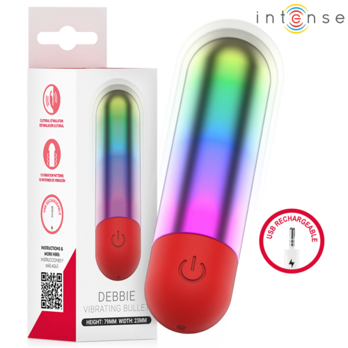 Mini vibratore INTENSE FUN TOYS Debbie Rainbow con 10 modalità