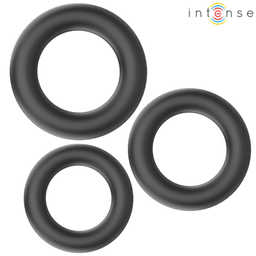 Anelli INTENSE HUGH 3 Silicone per il piacere maschile