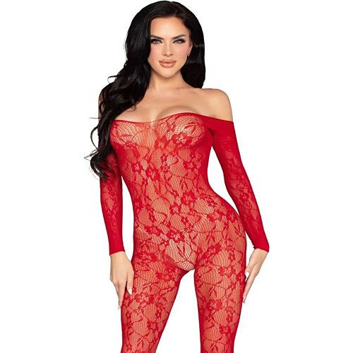 Bodystocking Leg Avenue 89366 in pizzo floreale