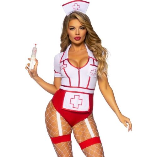 Costume da infermiera sexy LEG AVENUE COSTUMES rosso/bianco S
