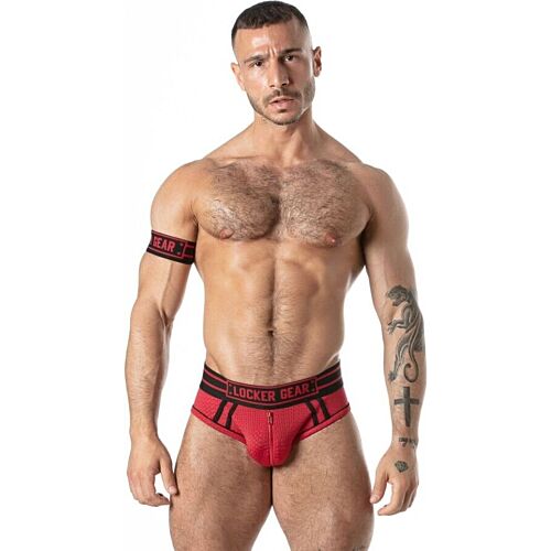 Slip sportivo in rete LOCKER GEAR rosso XL