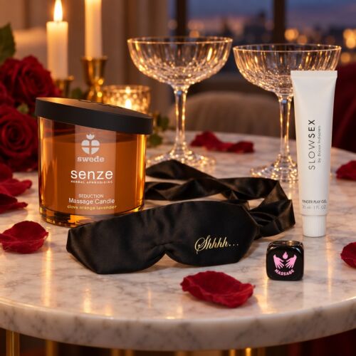 Kit regalo romantico per San Valentino, anniversario e Natale – scena d'atmosfera (immagine generata con IA)