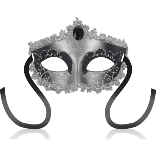 Maschera Veneta OHMAMA - Black Diamond Grigio con design esclusivo