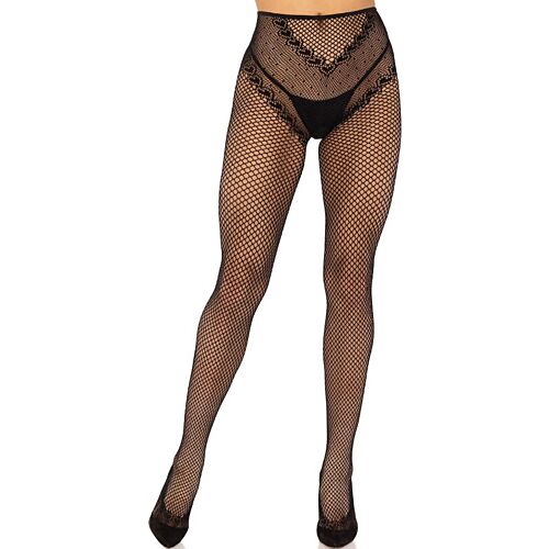 Calze Leg Avenue con cucitura a cuore e cordoni