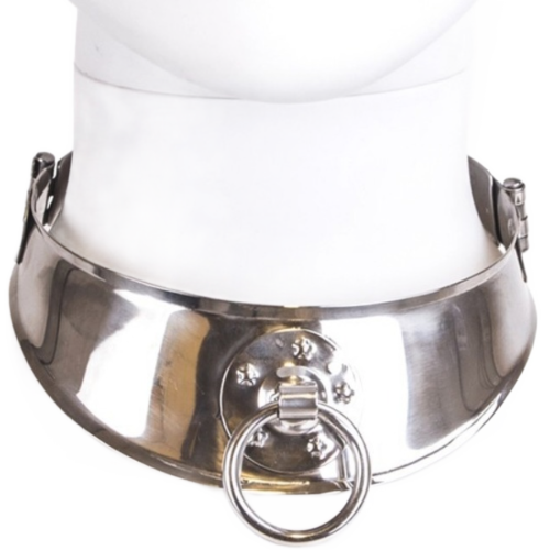 Collare bondage Metal Hard con anello e lucchetto.