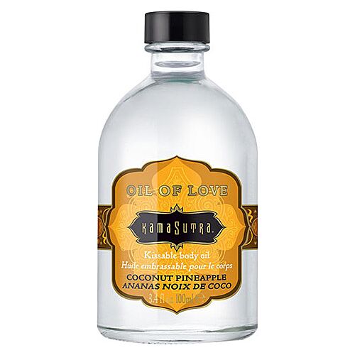 Olio per il corpo Kamasutra Coconut Pineapple 100ml con calore
