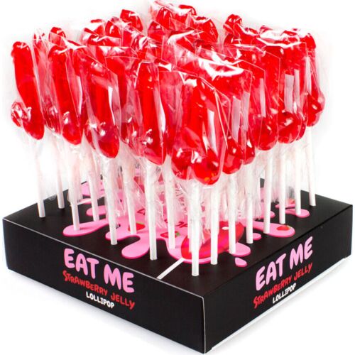 Pack da 40 lecca-lecca pene alla fragola Secret Play con espositore