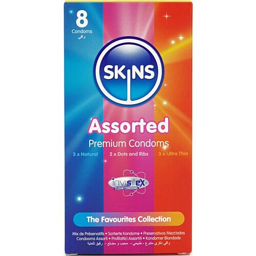 Preservativi SKINS Assortiti Pack 8 con aroma di vaniglia