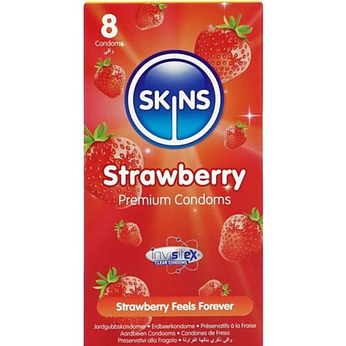 Preservativi Skins Sapore Fragola Confezione da 8