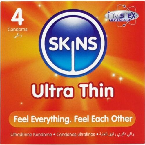 Preservativi Skins Ultra Sottile 4-Pack - Sensibilità Migliorata