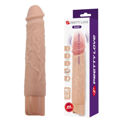 Dildo vibrante realistico Pretty Love Kessler con 10 modalità di vibrazione e 10 di spinta da 22 cm