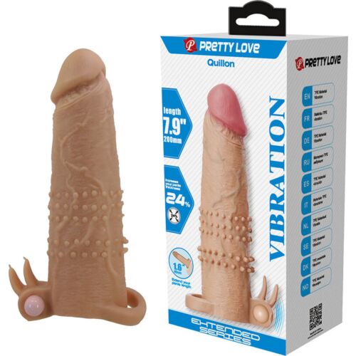 Guaina per Pene Pretty Love Quillon con Stimolatore Clitorideo