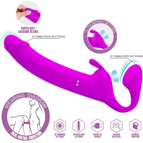 Dildo Strap-On Pretty Love Zanini con vibrazioni multiple