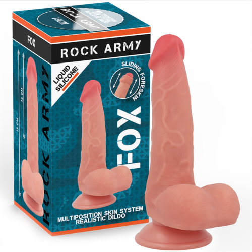 Dildo Realistico Rock Army Fox 19 cm con Base Ventosa