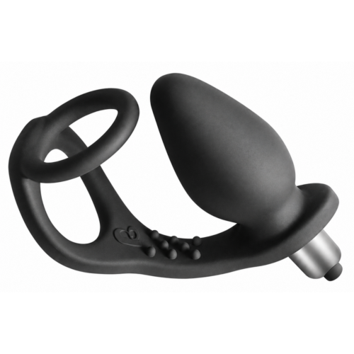 Vibratore prostatico ROCKS-OFF RO-ZEN doppio anello Nero Onice