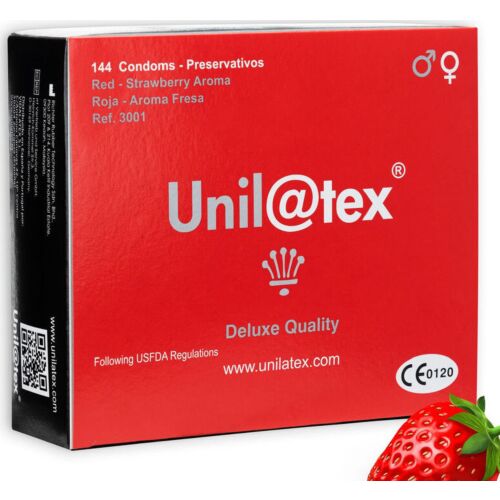 Preservativi Unilatex Rosso Fragola - Confezione da 144 unità