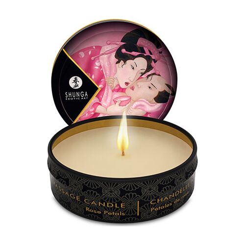 Candela da Massaggio Shunga Mini Caress 30 ml con Aroma di Rose