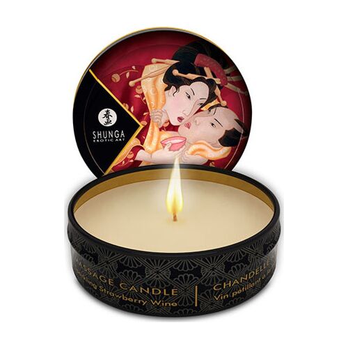 Candela da Massaggio SHUNGA Mini Caress Fragole e Cava 30 ml