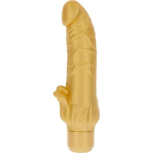 Vibratore GET REAL Gold Dicker Stim con stimolatore clitorideo