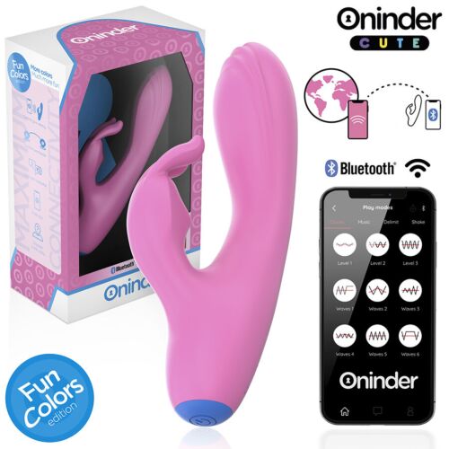 Vibratore ONINDER CUTE Love Bunny con app per stimolazione doppia