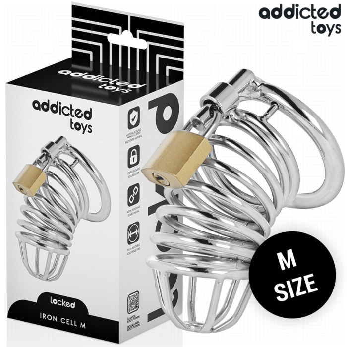 Jaula pene Addicted Toys Locked - Metal Cage Size M