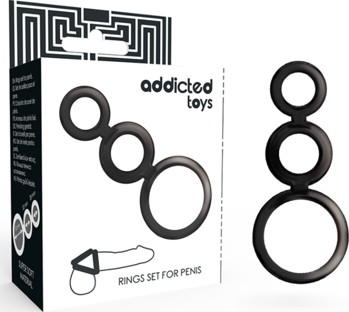 Anelli pene Addicted Toys Set Ahumado - Piacere intenso