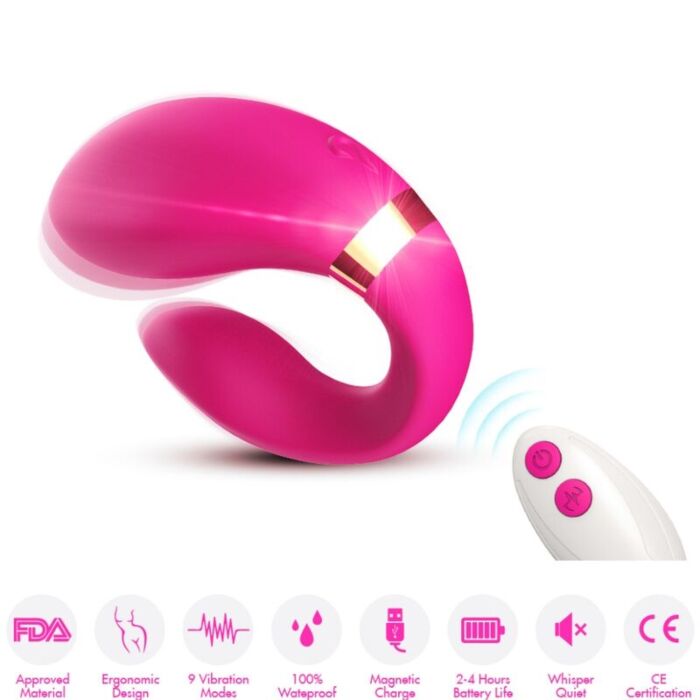 ARMONY - CRESCENT VIBRATOR FOR COUPLES REMOTE CONTROL FUCHSIA ARMONY - CRESCENT VIBRATOR FOR COUPLES REMOTE CONTROL FUCHSIA