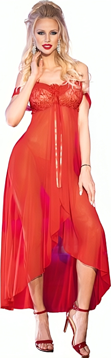 Babydoll Largo Rojo Chilirose CR 3716 Sexy Babydoll Largo Rojo Chilirose CR 3716 Sexy