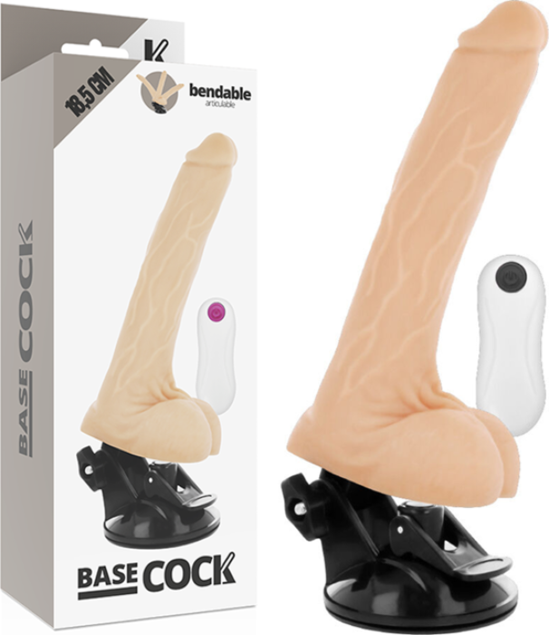 Basecock vibrador articulable control remoto natural 18.5cm