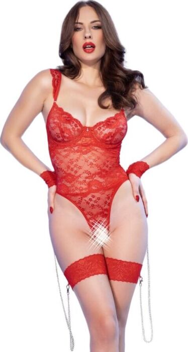 Body Chilirose CR 4881 Rojo Crotchless Sensual Body Chilirose CR 4881 Rojo Crotchless Sensual
