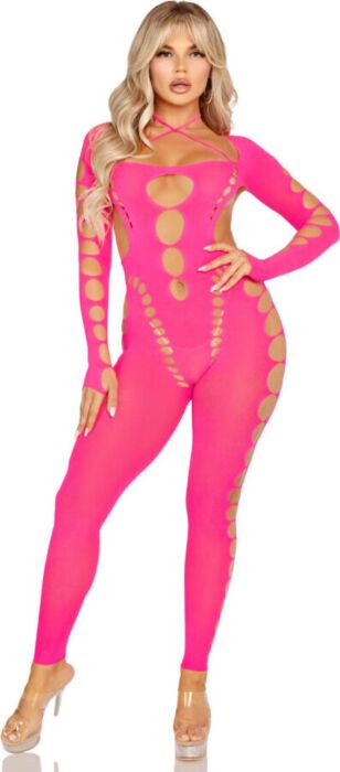 Bodystocking Rosa Leg Avenue Espalda Abierta