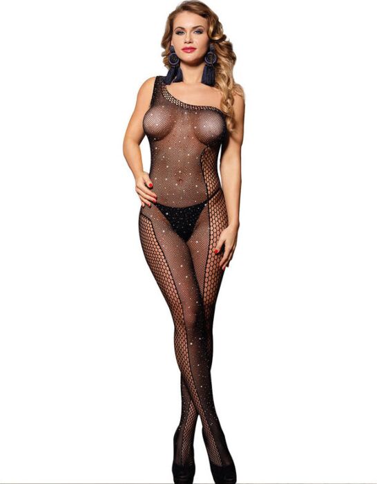 Bodystocking Sublime 952037 Asimétrico con Diamantes