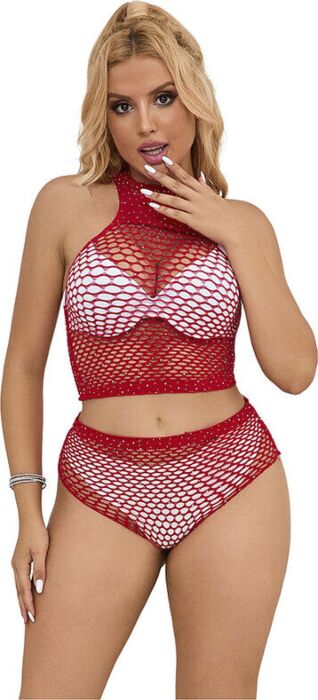 Conjunto erótico Sublime Sets Rojo Rejilla Conjunto erótico Sublime Sets Rojo Rejilla