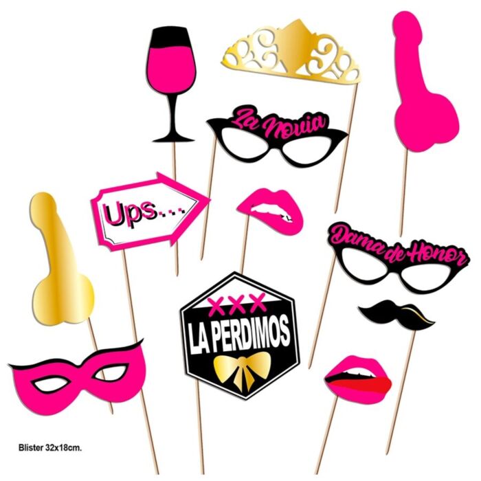 Set Photocall diablo Picante Modello 2 - 12 unità per feste Set Photocall diablo Picante Modello 2 - 12 unità per feste