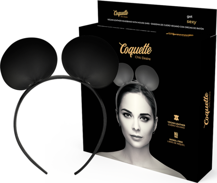Diadema Mouse Ears Vegan-Leather - Coquette Chic Diadema Mouse Ears Vegan-Leather - Coquette Chic