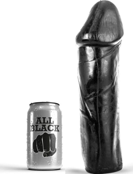 Dildo ALL BLACK 28 cm gambo solido senza testicoli Dildo ALL BLACK 28 cm gambo solido senza testicoli