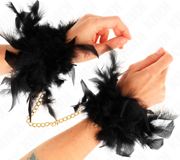 Esposas de Plumas KINK Modelo 1 con Cadena Dorada
