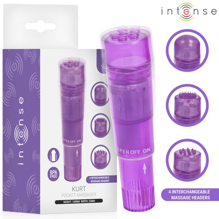 Massaggiatore INTENSE FUN TOYS Kurt Mini con 4 testine viola