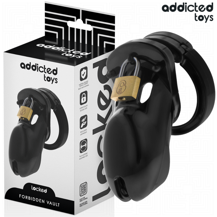 Gabbia per pene ADDICTED TOYS LOCKED 10 CM con anelli regolabili