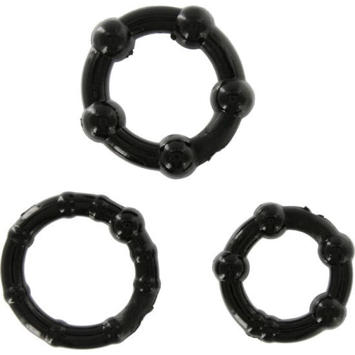Juego tres anillos pene negros Juego tres anillos pene negros