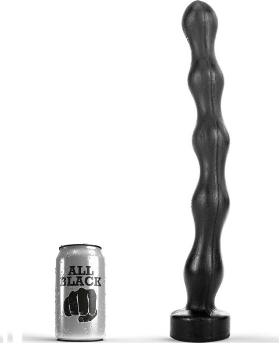 Perle anali ALL BLACK 41,5 cm con 5 cambi di diametro
