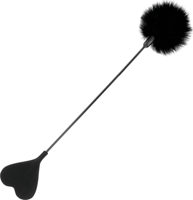 Látigo Darkness 40 cm con piuma stimolatrice