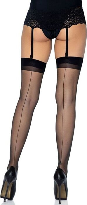 Leg avenue medias con costura trasera negras