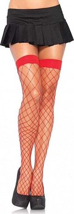 Leg avenue medias de red mediana rojo