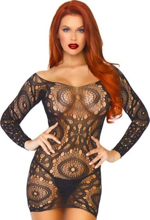 Mini Abito Lenceria Leg Avenue in Pizzo Maniche Lunghe Mini Abito Lenceria Leg Avenue in Pizzo Maniche Lunghe
